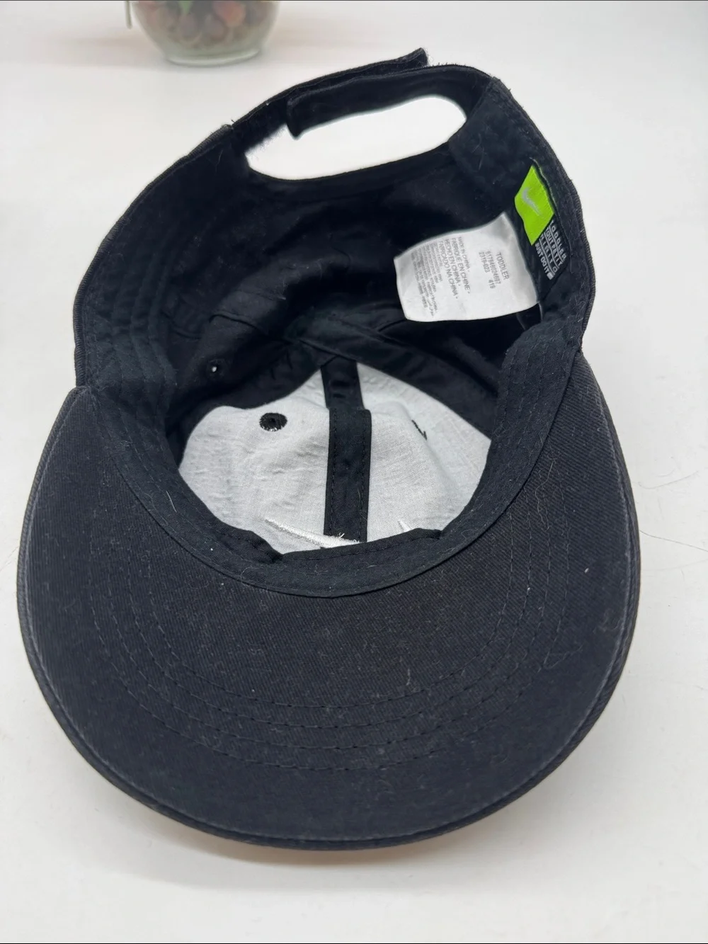 Nike Black Cap for Toddler with White Swoosh